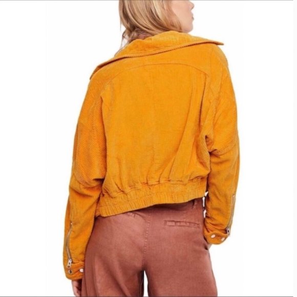 Free People Orange Bomber Jacket - Picture 4 of 6
